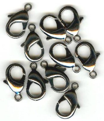 10 22mm Gunmetal Plated Lobster Claw Clasps