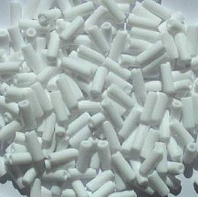 50g 8x3mm Opaque Matte White Wampum Beads