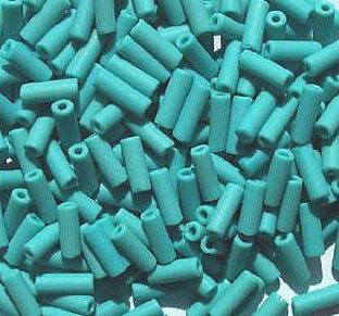 50g 8x3mm Opaque Matte Turquoise Wampum Beads