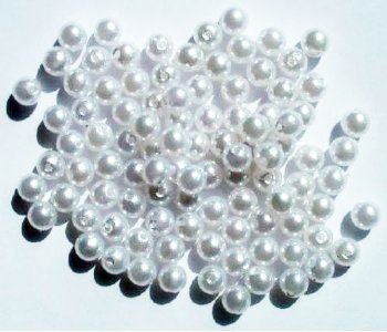 100 8mm Round White Pearl Acrylic Beads