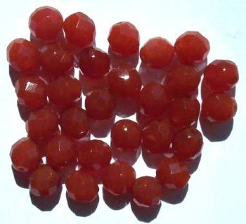 25 8mm Faceted Milky Carnelian Firepolish Beads