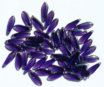 50 5x16mm Transparent Tanzanite Dagger Beads