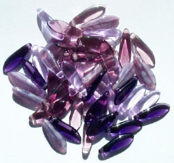 50 5x16mm Purple Dagger Bead Mix Pack