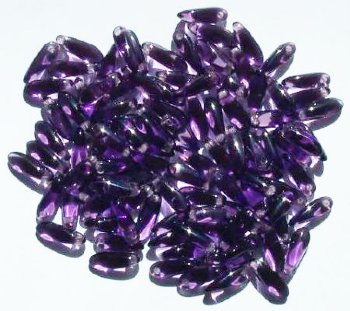 100 3x11mm Transparent Tanzanite Dagger Beads