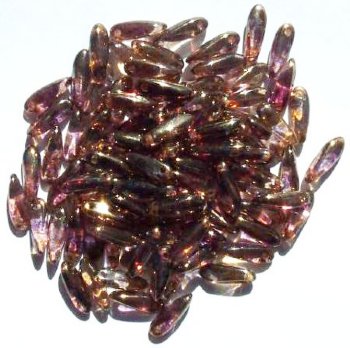 100 3x10mm Harlequin Lustre Dagger Beads