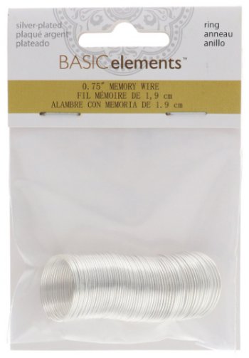 Basics Elements 3/4 inch, 1.9cm Silver Ring Memory Wire
