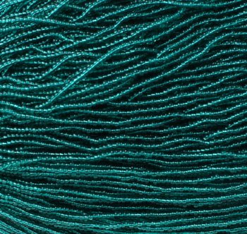 1 Hank of 11/0 Transparent Teal Seed Beads