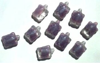 10 19mm Crystal and Amethyst Givre Turtle Beads