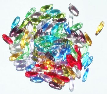 100 3x10mm Transparent Dagger Bead Mix Pack