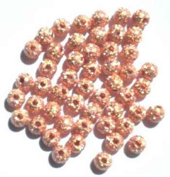 50 4mm Round Bright Copper Stardust Metal Beads