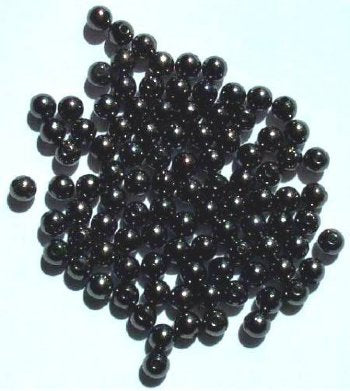 100 3mm Round Gunmetal Metal Beads