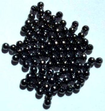 100 4mm Round Gunmetal Metal Beads