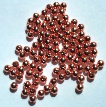 100 4mm Round Bright Copper Plated Metal Beads
