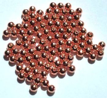 100 3mm Round Plated Bright Copper Metal Beads