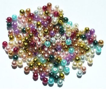 200 4mm Round Glass Pearl Bead Mix