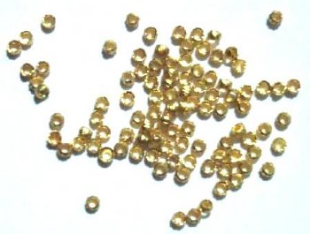 100 2.5mm Ridged Gold Crimps