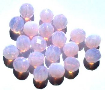 20 10mm Faceted Pink Opal Firepolish Beads