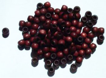 100 5x6mm Mahogany Crow Wood Beads