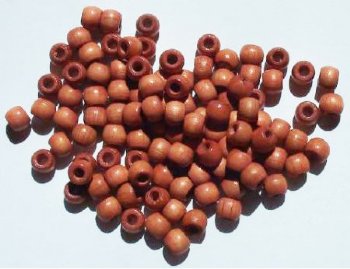 100 5x6mm Light Brown Crow Wood Beads