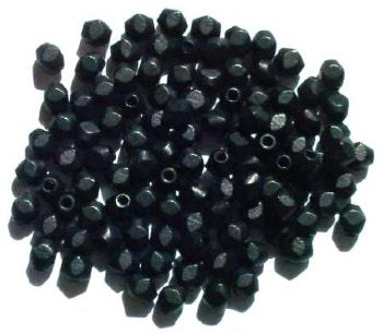 100 6x6mm Faceted Diamond Black Wood Beads