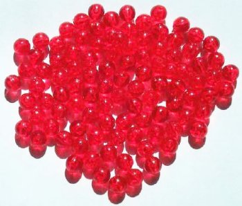 100 8mm Acrylic Transparent Red