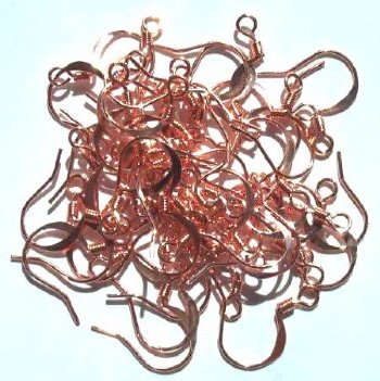 25 Pairs of Bright Copper Flat Fish Hook Earrings