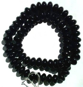 60 6x9mm Opaque Black Glass Spacer Beads