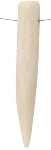 10 45x5mm White Claws Worked on Bone Beads