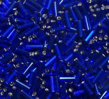 50g #3 Bugle Silver Lined Royal Blue