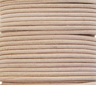 25m of 2mm Round Natural Leather Cord