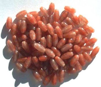 100 9x4mm Dark Topaz Marble Oval Beads