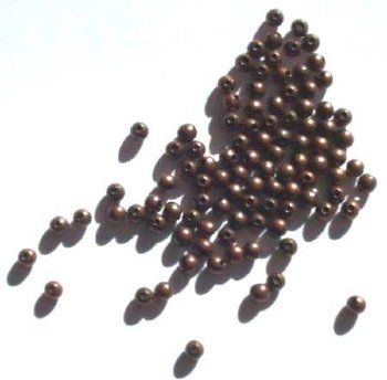 100 2mm Round Antique Copper Metal Beads