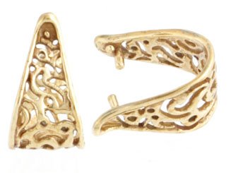 1 12mm Anti-Tarnish Brass Filigree Pinch Bail