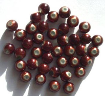 40 6mm Round Cinnamon Brown Miracle Beads