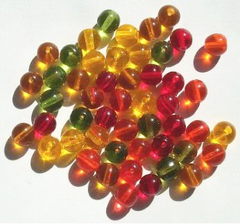 25 8mm Round Transparent Autumn Mix Beads