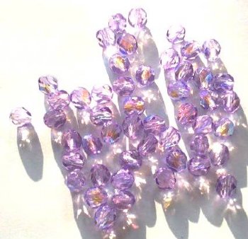 50 6mm Faceted Alexandrite AB Firepolish Beads