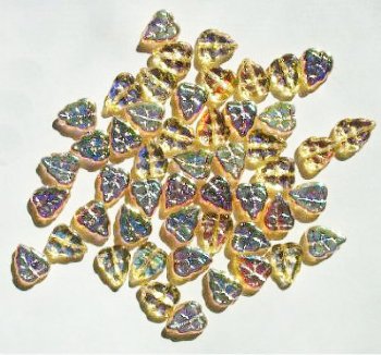50 10x8mm Transparent Light Topaz AB Leaf Beads