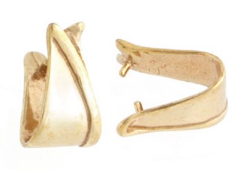 1 15x9mm Anti-Tarnish Brass Draped Pinch Bail