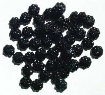 50 9mm Opaque Black Daisy Flower Beads