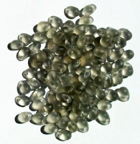 100 4x6mm Transparent Matte Black Diamond Drop Beads