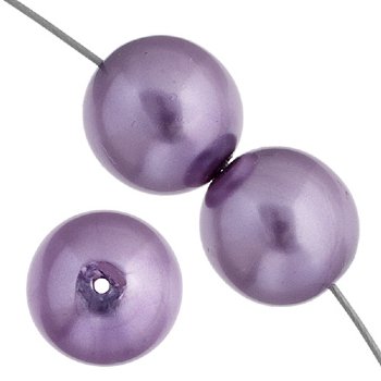 16 inch strand of 8mm Purple Glass Pearl Beads