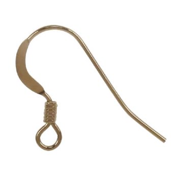 GF6410 1 Pair Gold Filled Flat Fish Hook Ear Wires