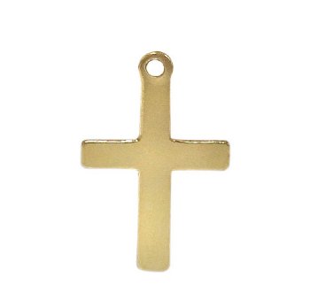 GF025 1, 16x10mm Gold Filled Flat Cross Pendant