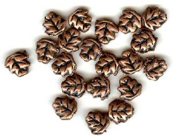 20 7x7mm Antique Copper Metal Leaf Beads