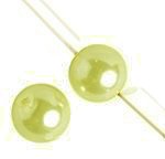 16 inch strand of 8mm Round Light Jonquil Glass Pearl Beads
