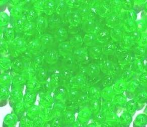 200 5mm Acrylic Transparent Bright Green Round Beads