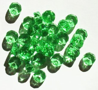 25 4x8mm Faceted Light Green Rondelle Beads