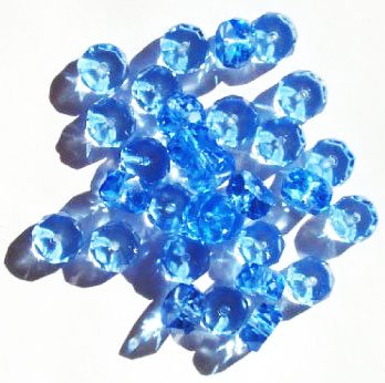 25 4x8mm Faceted Sapphire Rondelle Beads