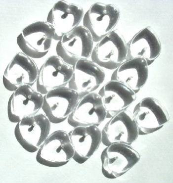 20 13mm Crystal Glass Heart Pendant Beads