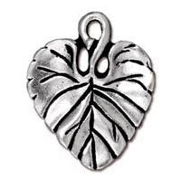 1 18x15mm TierraCast Antique Silver Violet Leaf Pendant